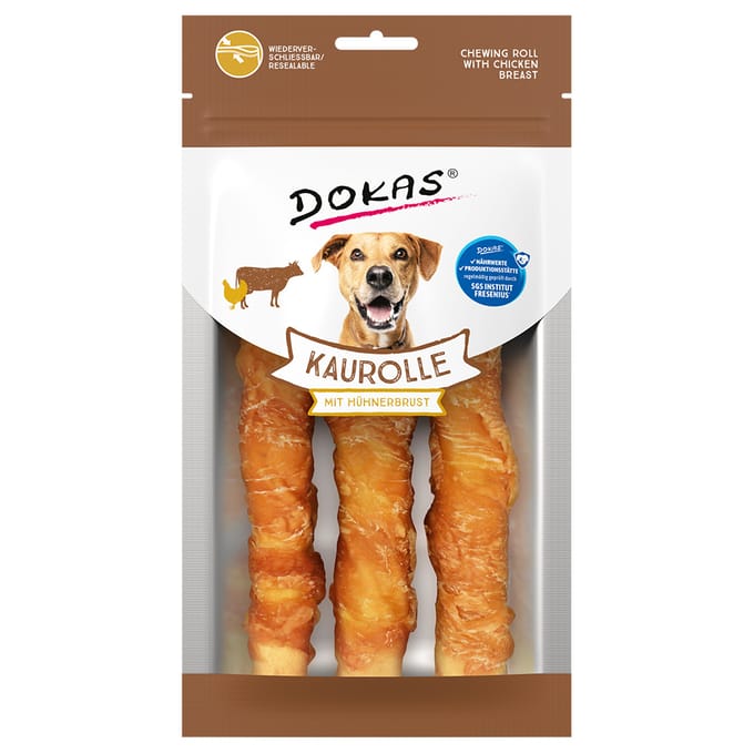 Voordeelpakket: 2x ca. 150g Dokas kauwrol met kipfilet hondensnacks