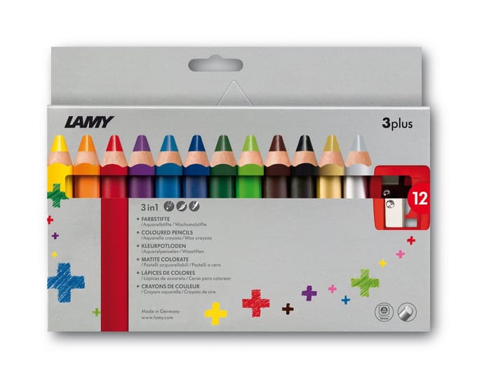 LAMY 3Plus Kleurpotlood set 12st incl.puntenslijper