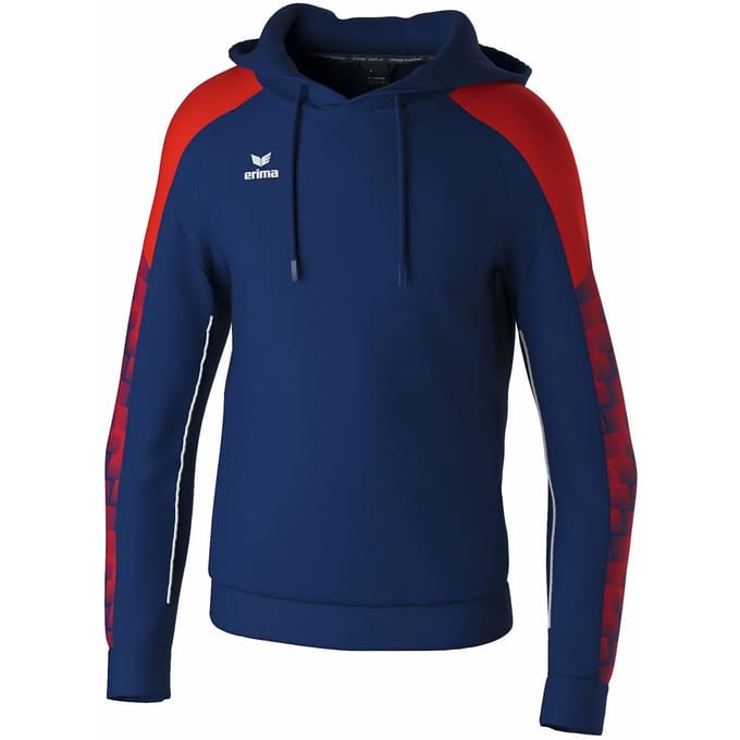 Erima Evo Star Sweatshirt Met Capuchon Kinderen - Marine / Rood | Maat: 152