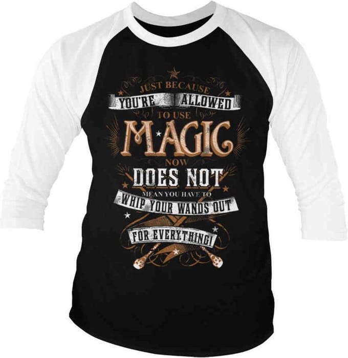 Harry Potter Raglan top -M- Magic Zwart/Wit
