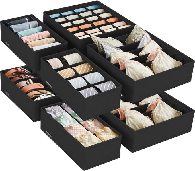 Unyqoos ® Efficiënte Opvouwbare Lade-Organizer Set voor Ondergoed en Accessoires - 8 Stuks