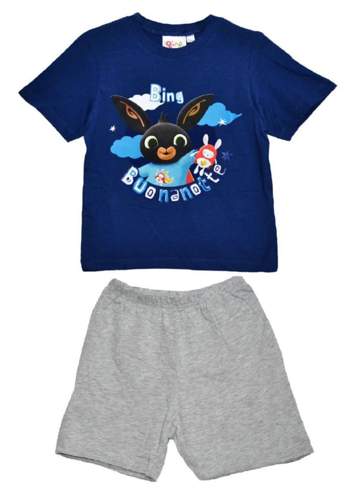 BING shortama - blauw met grijs - Bing Bunny pyjama - maat 110/116