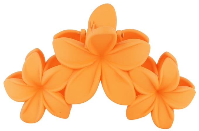 haarclip met grote bloemen - suikerspin roze