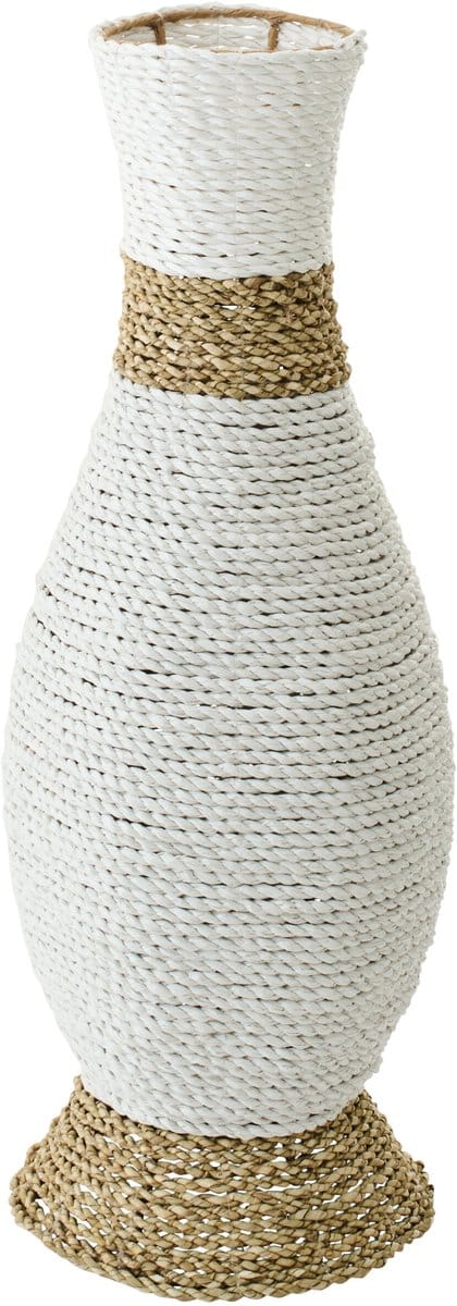 J-Line vaas - zeegras - wit/naturel