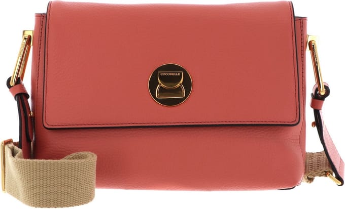 COCCINELLE Leren Schoudertas Liya Shoulder Bag Geranium / Silk Oranje