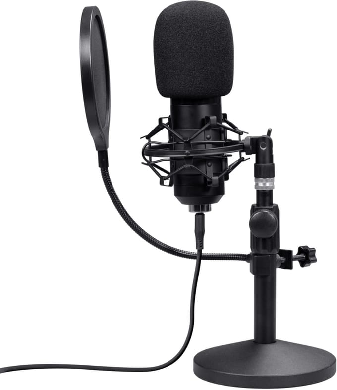 Trust GXT 269 Emita II Streamingmicrofoon met tafelstandaard - USB streaming microfoon - Gaming Microfoon - Podcast Streaming - Zwart