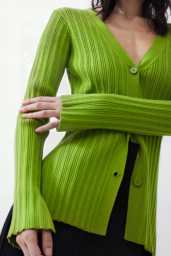 French Connection Leonora L/s Cardigan Wasabi Taglia: M | Cardigan Outlet | Donna