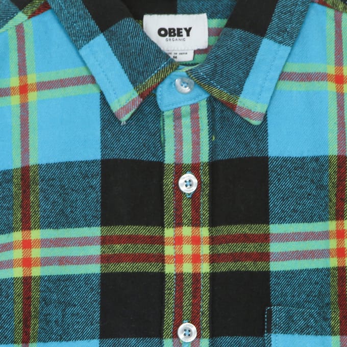 Orchard herenshirt met lange mouwen L/s geweven aqua multi