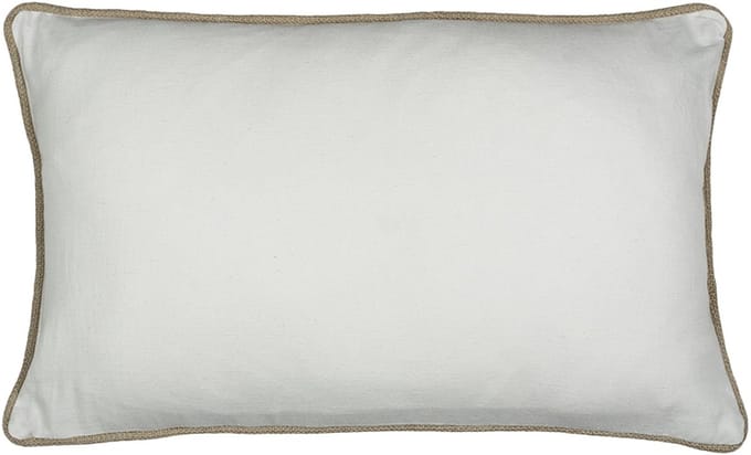 kussen wit met jute bies 30x50cm*