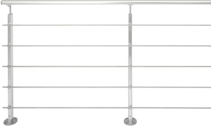Kordo - Balustrade, vlakke bevestiging - INOLINE - Grijs - 2m