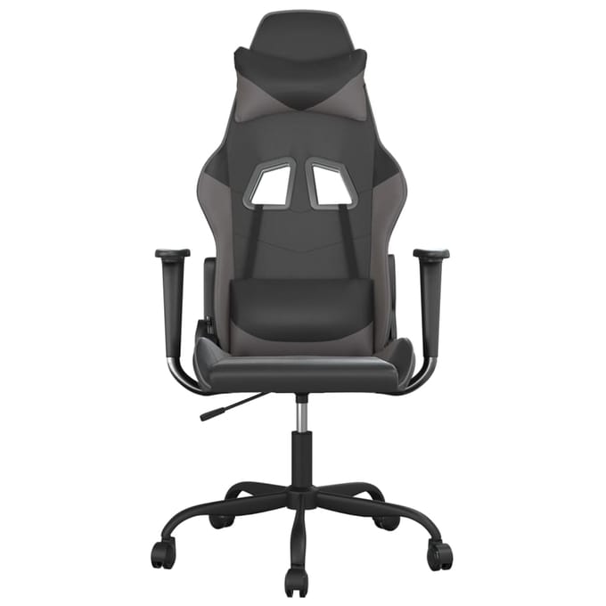 vidaXL - Gamestoel - kunstleer - zwart - en - grijs