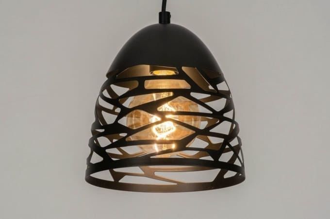 Lumidora Hanglamp 73253 - CELES - E27 - Zwart - Metaal - ⌀ 20 cm