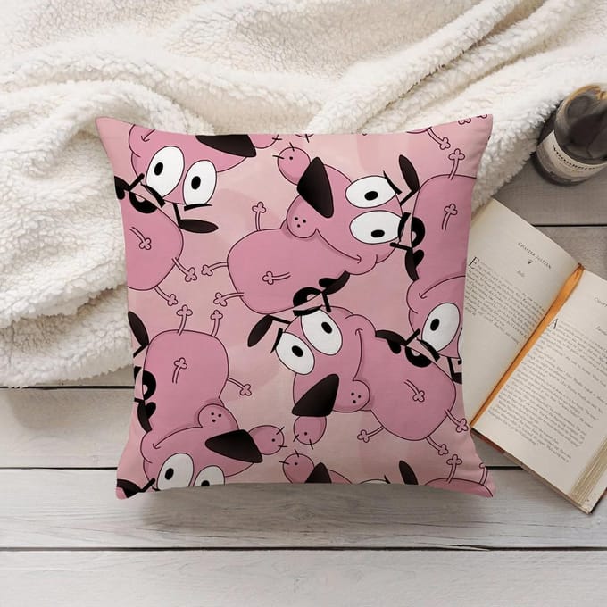 Housse de coussin C-Courage le C-Lâche-S Chien Décoration de Maison Housse de Coussin Convient Pour Chambre à Coucher Voiture Bureau Canapé 45x45cm