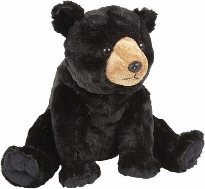 Ravensden pluche knuffeldier Beer - zwart - 30 cm - teddyberen