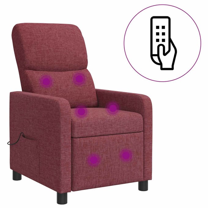 vidaXL - Massage - Relaxstoel - Wijnrood - Polyester