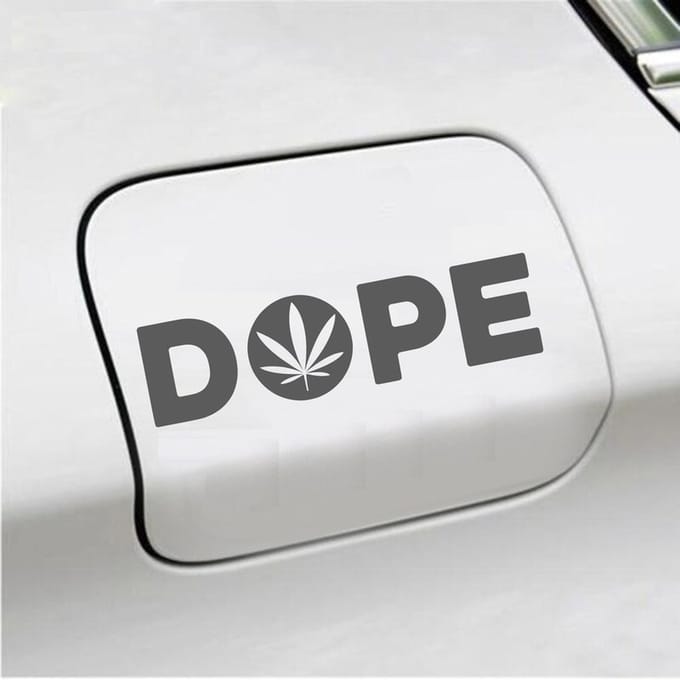 Bumpersticker - Dope - 4,5 X 17 - Antraciet