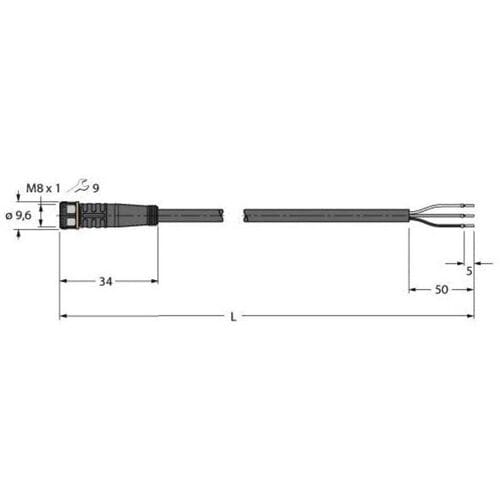 Turck 6625550 Sensor/actuator aansluitkabel M8 Aantal polen (sensoren): 3 2 m 1 stuk(s) Piece