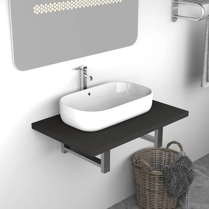 vidaXL - Badkamermeubel - 60x40x16,3 - cm - grijs