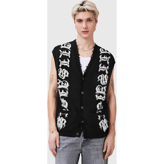 AllSaints Scripture Tank Black/ecru White Taglia: M | Giacche Outlet | Uomo | Bianco