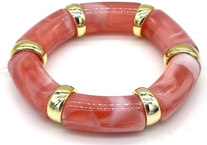 Armband - acryl - roze - dames - speels design