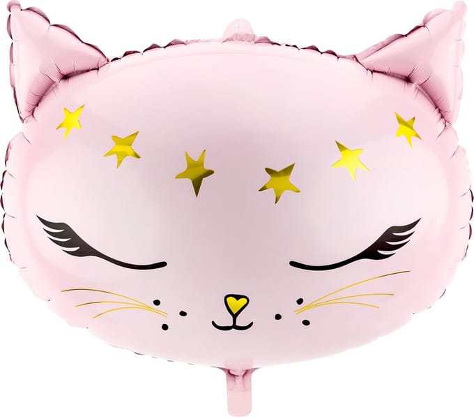 PartyDeco - Folieballon Kattengezicht - 48 cm