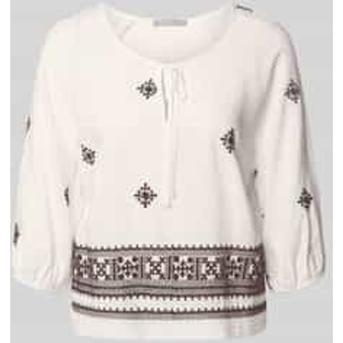 Blouse van viscosemix met 3/4-mouw