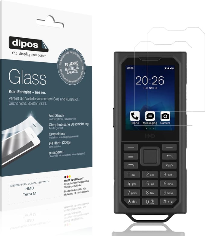 dipos – 2x Pantserfolie geschikt voor HMD Terra M | 9H Screenprotector