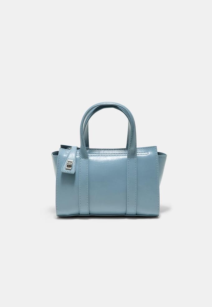 Stradivarius Mini tote tas met sluiting  Hemelsblauw OS