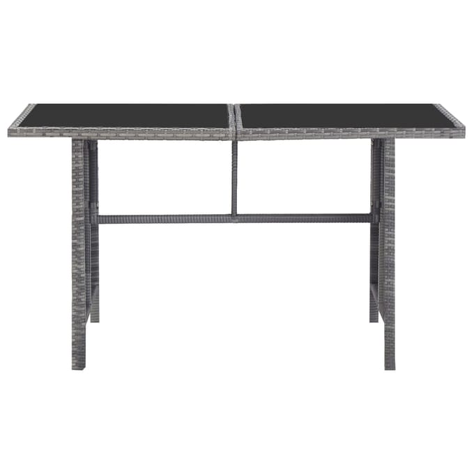 vidaXL - 5-delige - Tuinset - met - kussens - poly - rattan - grijs