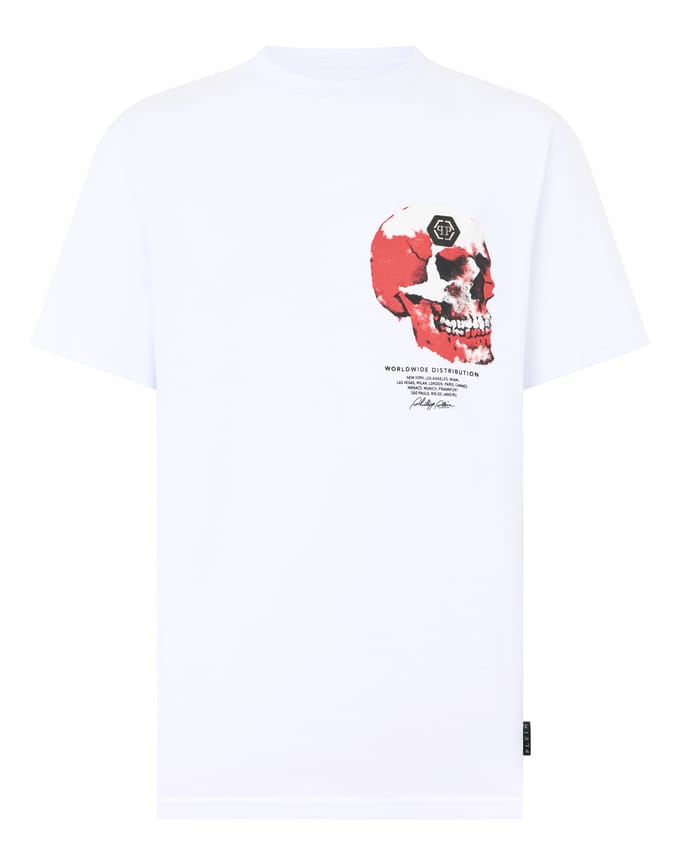 Roundneck T-Shirt Puffy Red Skull Skull