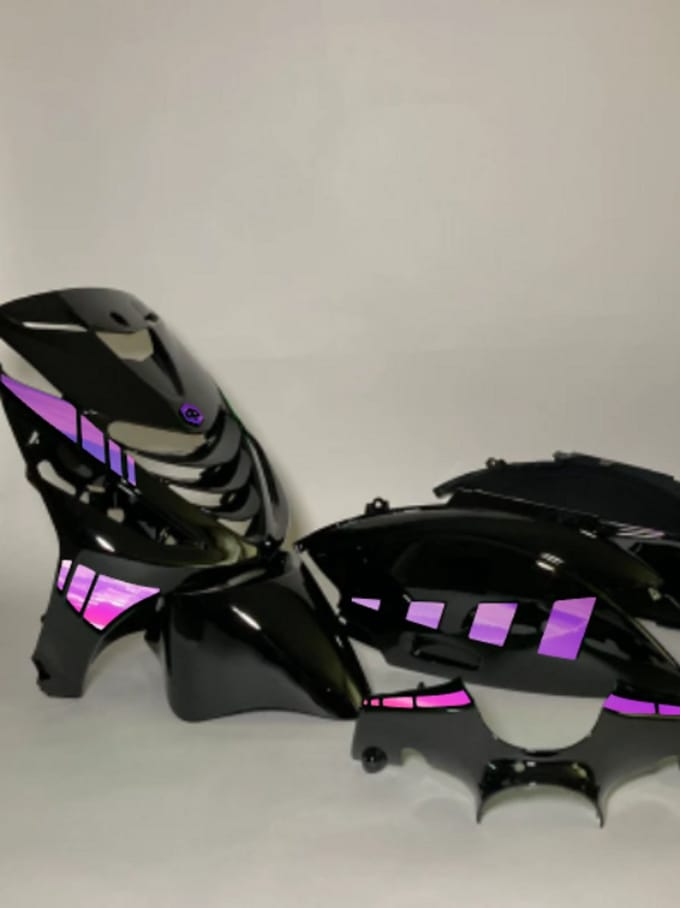 Piaggio Zip Stickerset - Striped - Roze/paars cameleon