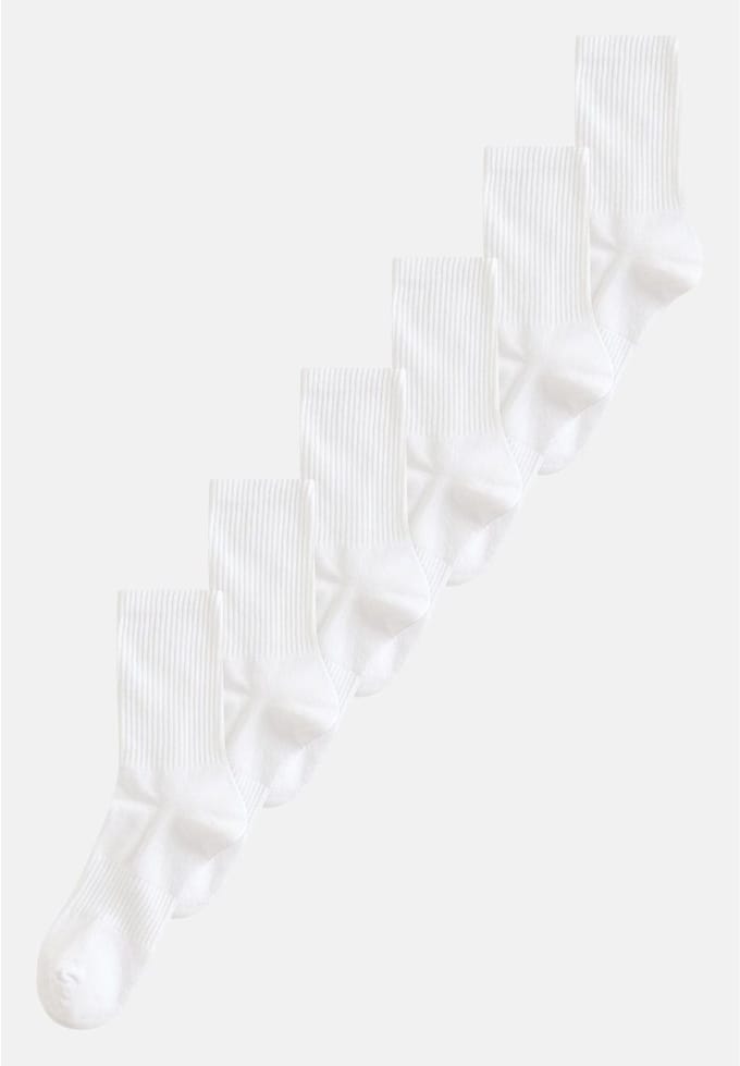 Next - Heren - Essential set van 6 paar sportsokken - Wit