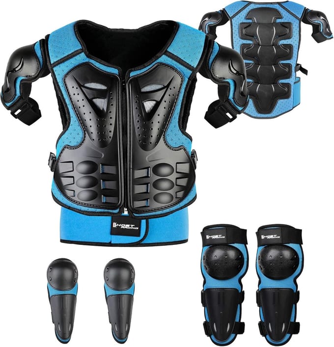 Kinderen Beschermingsset - Veiligheidsuitrusting Set - Actief Buitenspelen - Ademende Constructie - Complete Set - Rood Zwart Blauw