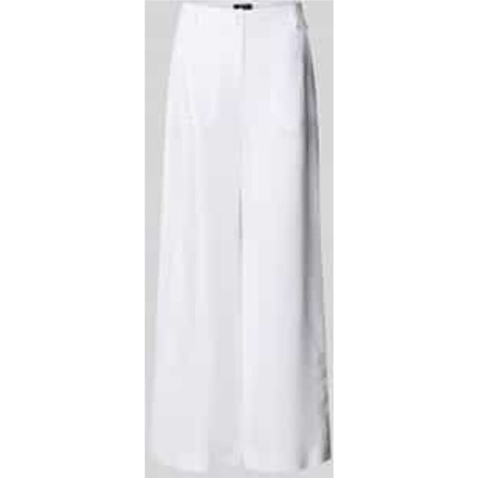 wide fit stoffen broek van viscosemix met linnen-aandeel