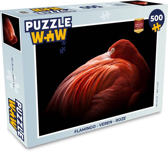 Puzzel Flamingo - Veren - Roze - Legpuzzel - Puzzel 500 stukjes