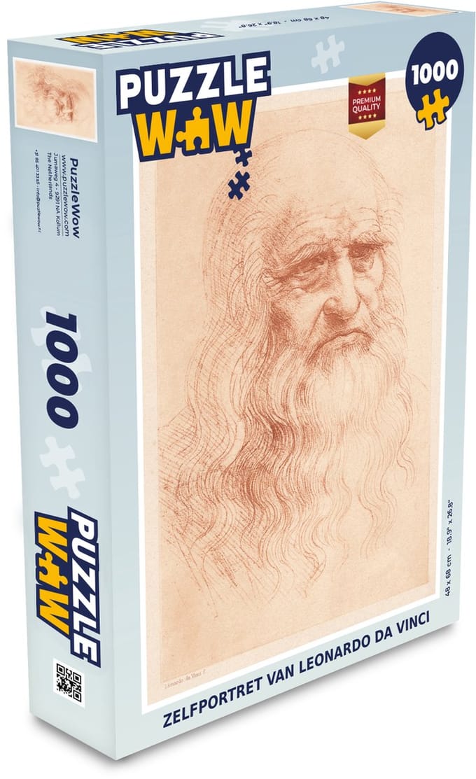 Puzzel Zelfportret - Leonardo da Vinci - Schets - Legpuzzel - Puzzel 1000 stukjes volwassenen