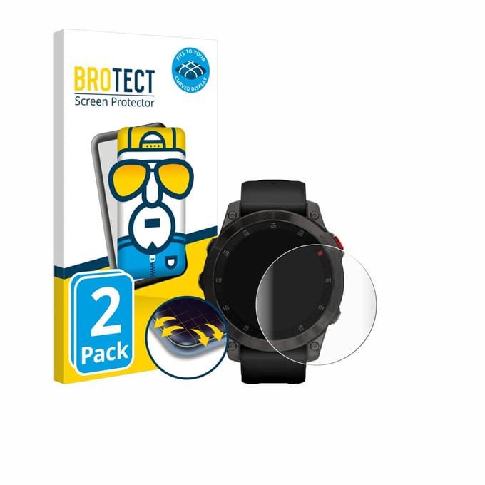 BROTECT - Screenprotector voor Garmin epix (Gen. 2) - Folie Beschermfolie transparant volledig dekking - 2 Stuks