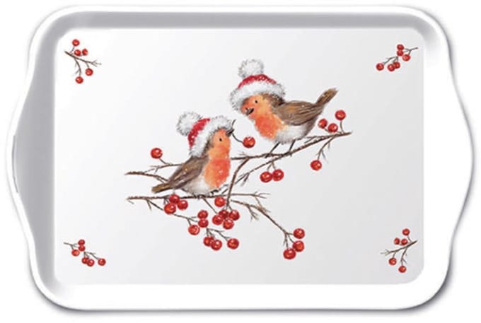 Ambiente Tray 13x21cm Christmas robins