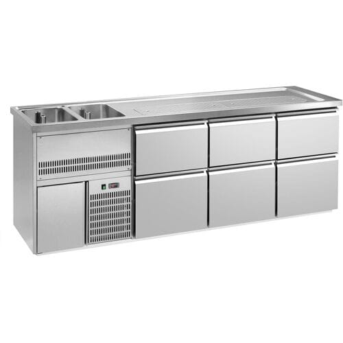 GGM Gastro Biertheke Premium PLUS - 2500x700mm - 6 Schubladen