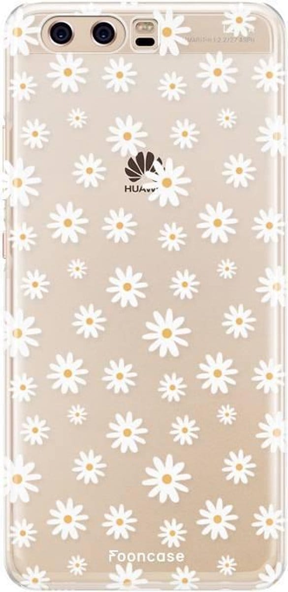 Fooncase Hoesje Geschikt voor Huawei P10 - Shockproof Case - Back Cover / Soft Case - Madeliefjes