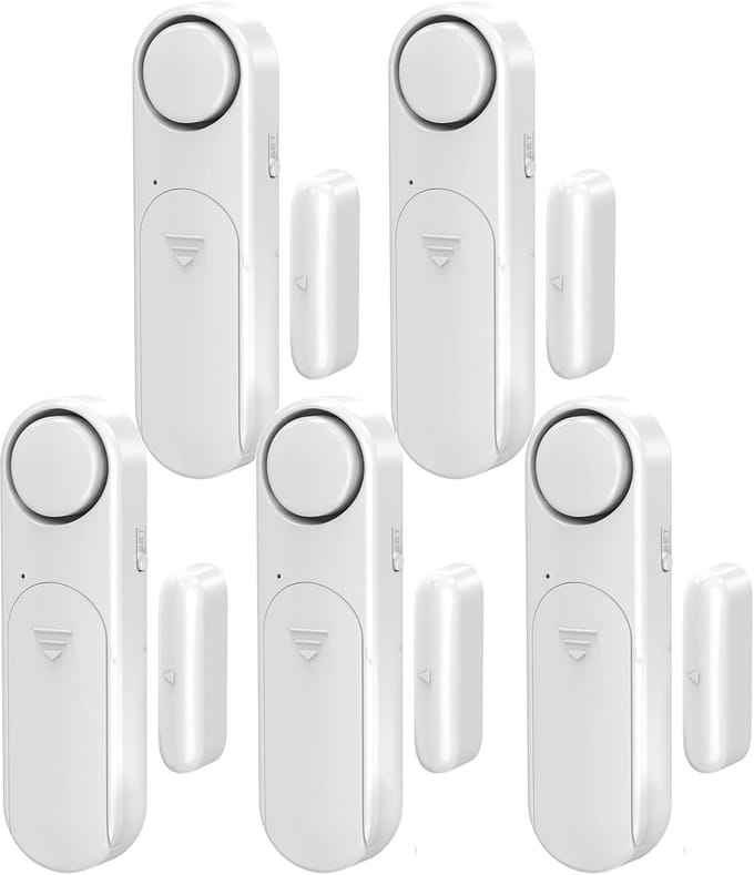 Raam en Deuralarm - Opening Sensor Alarm - Huis Beveiliging - 120dB Geluid - 5 stuks - Wit