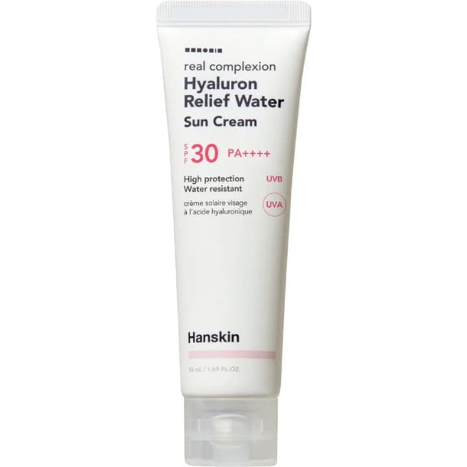Hanskin Hyaluron Relief Water Sunscreen SPF50+ PA++++ 50ml x 2 stuks white