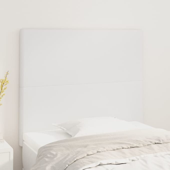 vidaXL - Hoofdbord - wit - 90x5x118/128 - cm - kunstleer