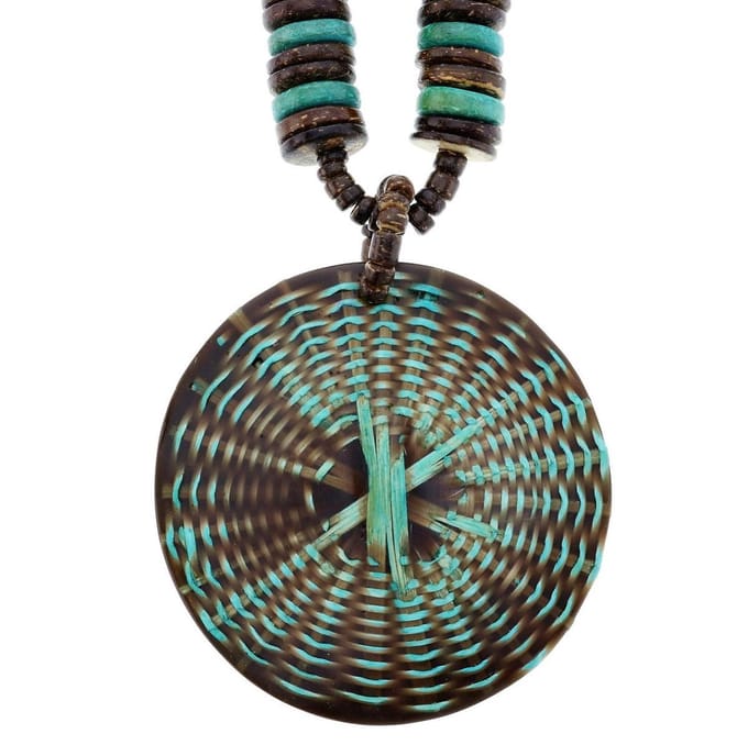 Behave - Houten kralenketting - Boho look - Met ronde hanger