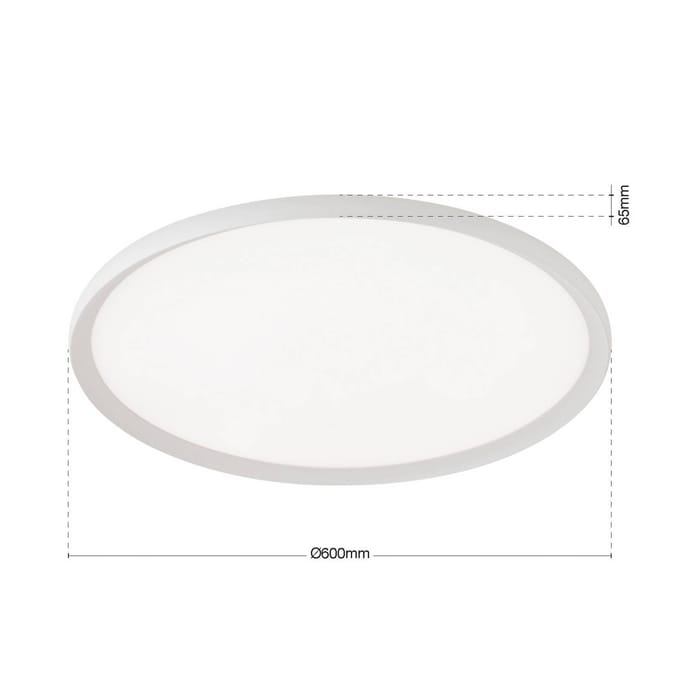 ORION LED plafondlamp Kant, Ø 60 cm, wit, CCT, metaal/kunststof