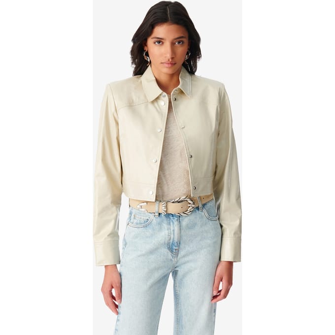 IRO Paris Devta Sand White Taglia: 40 | Giacche di pelle Outlet | Donna | Marrone