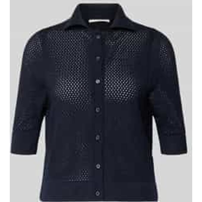 Gebreid vest met polokraag en 1/2-mouw
