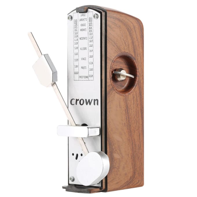 Métronome mécanique universel pour piano guitare violon ukulélé naturel acajou