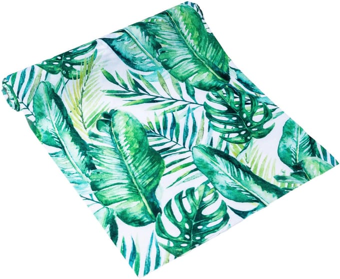 ARTYFETES - Tafelloper tropische bladeren luxe 28 cm x 5 m voor bruiloft