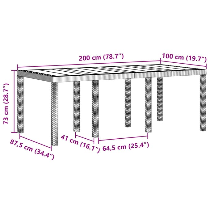 vidaXL - Tuin - Eettafel - Set - 7 - st - Bruin - Polypropyleen